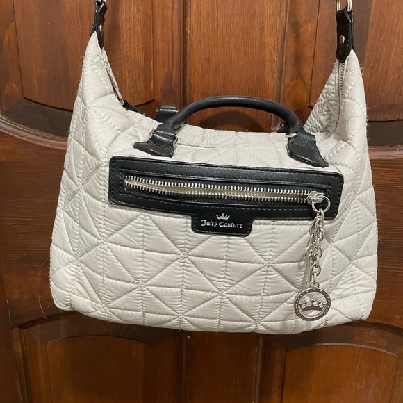 Juicy Couture Handbags - Juicy Couture Quilted Handbag - gray and Black cross body bag with dual handels